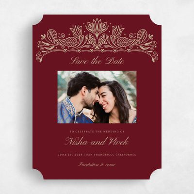 Red Ticket Wedding Save the Date - Taneja Photo