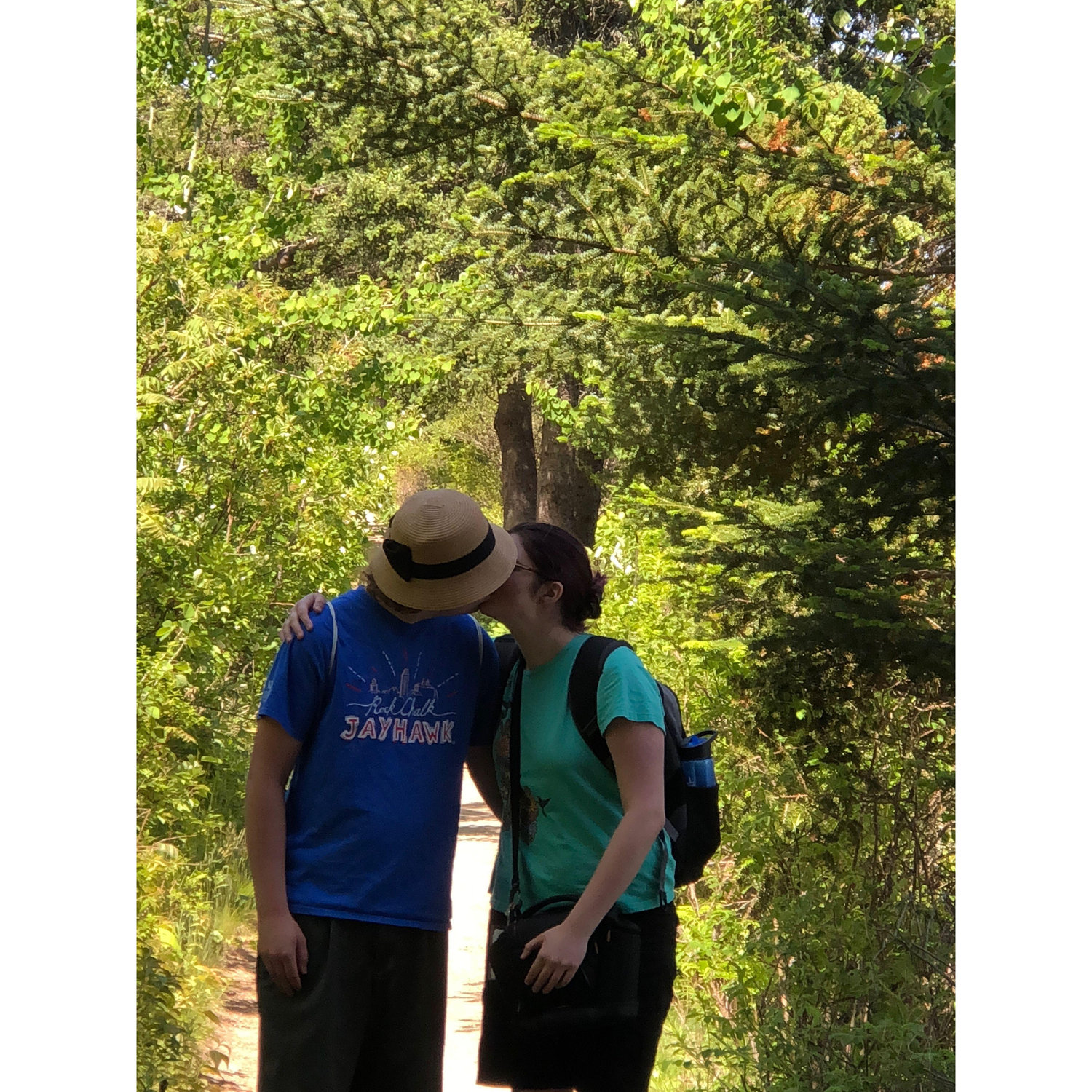 Just a little kiss on the walking trails in Acadia National Park, Maine 2018.
