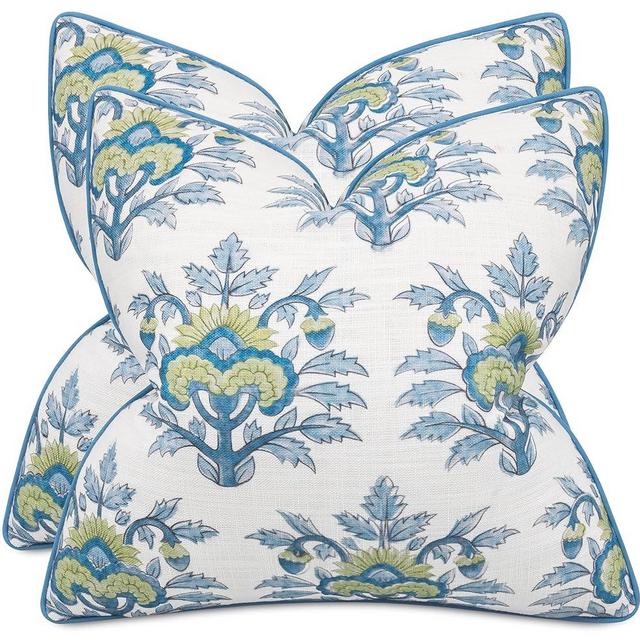MANOJAVAYA Set of 2 Pcs Vanya Printed Decorative Square Accent Throw Pillow Cover - Sofa, Chair, Couch, Bedroom, Living Room, Farmhouse Home Decor - 20x20 Inches
