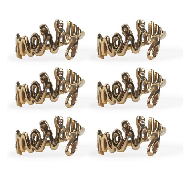 DII® "Merry" Napkin Rings in Gold (Set of 6)