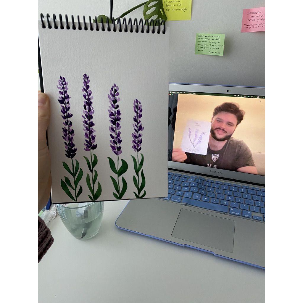 Favorite video call activity: Watercoloring together, February 2023