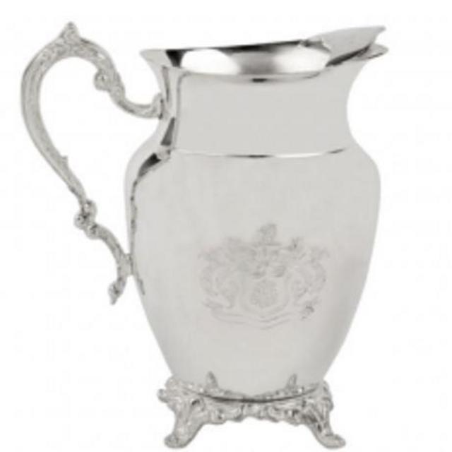 Stunning Silver Etched Water Pitcher