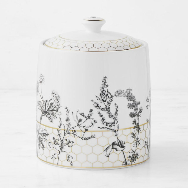 Williams Sonoma Honeycomb Porcelain Canister, Small