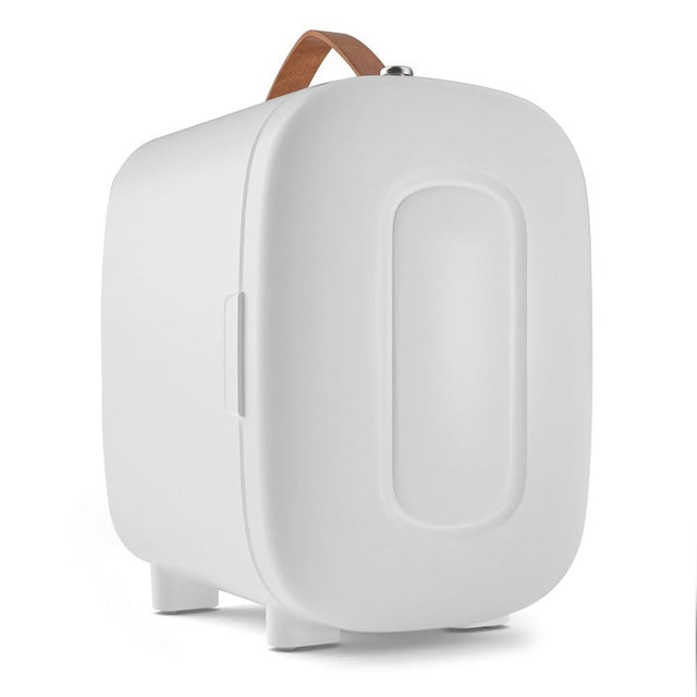 FANSEXPERT Mini Fridge for Bedroom, 4 Liter/6 Cans Skin Care Fridge Small Refrigerator, AC/DC Portable Mini Cooler & Warmer, Small Cosmetic Fridge for Camping, Dorm, Office, Car (White)