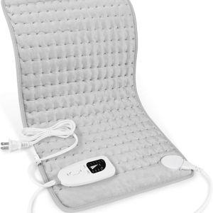 Deepsoon Heating Pad,Electric Heating Pads for Back,Neck,Moist Heating Pad for Abdomen Shoulder Knee Legs,Dry/Moist Heat&Auto Shut Off,Mother's Day Birthday for Men and Women,Light Gray,24x12 Inch