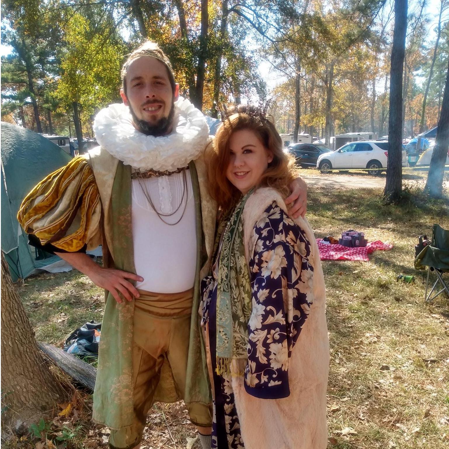 King and Queen costumes at the Texas Renaissance Festival.