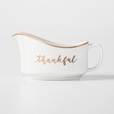 Product description page - Thankful Porcelain Gravy Boat 19oz - White/Gold - Threshold™