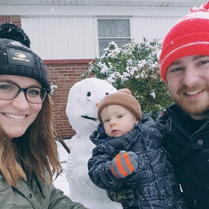 Our first snowman as a family of 3!
