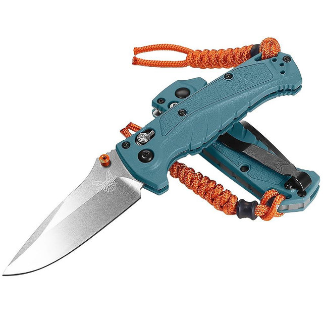 Benchmade - Mini Adira 18065 Outdoor Knife with Depth Blue Grivory Handle (18065)