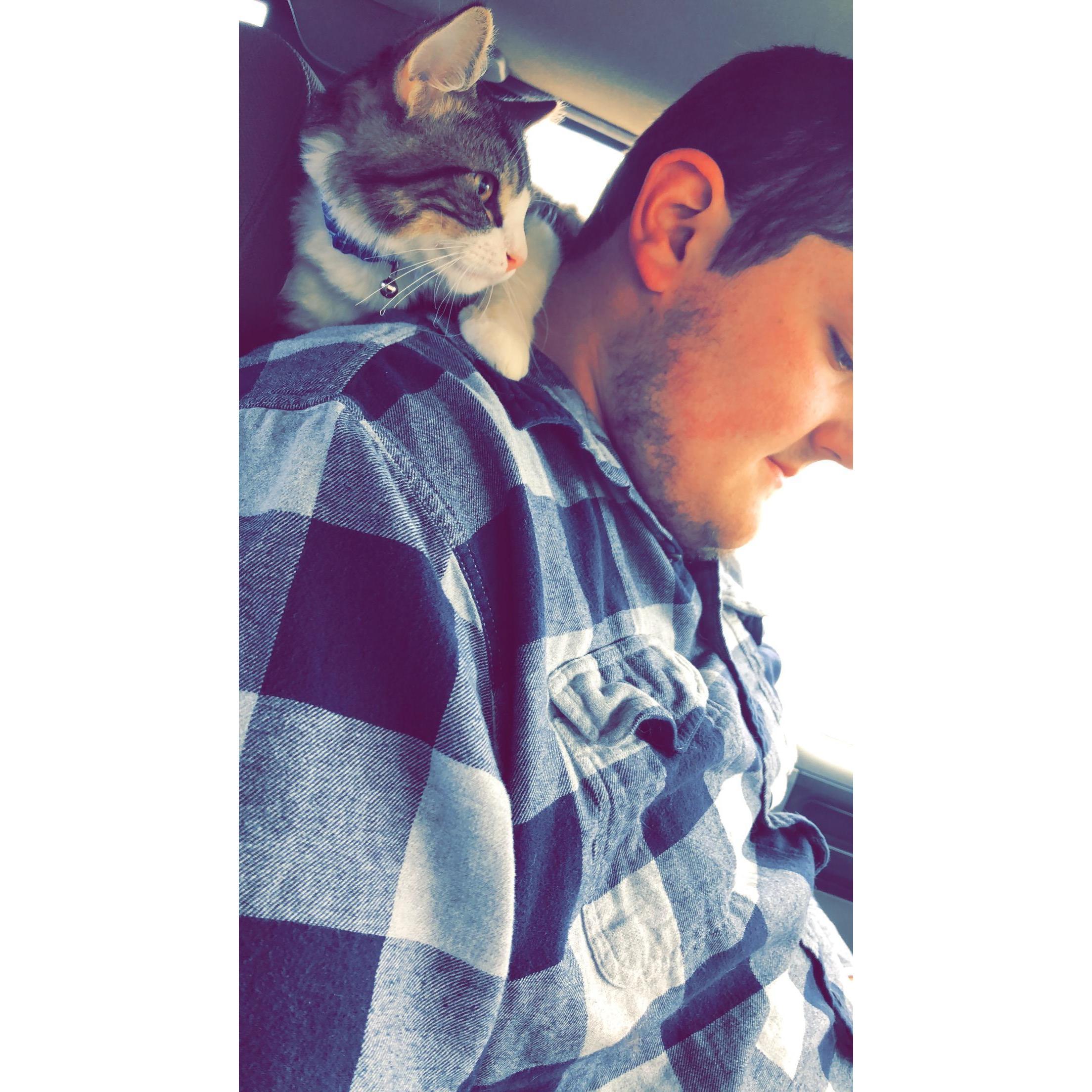 Troy and our cat TJ