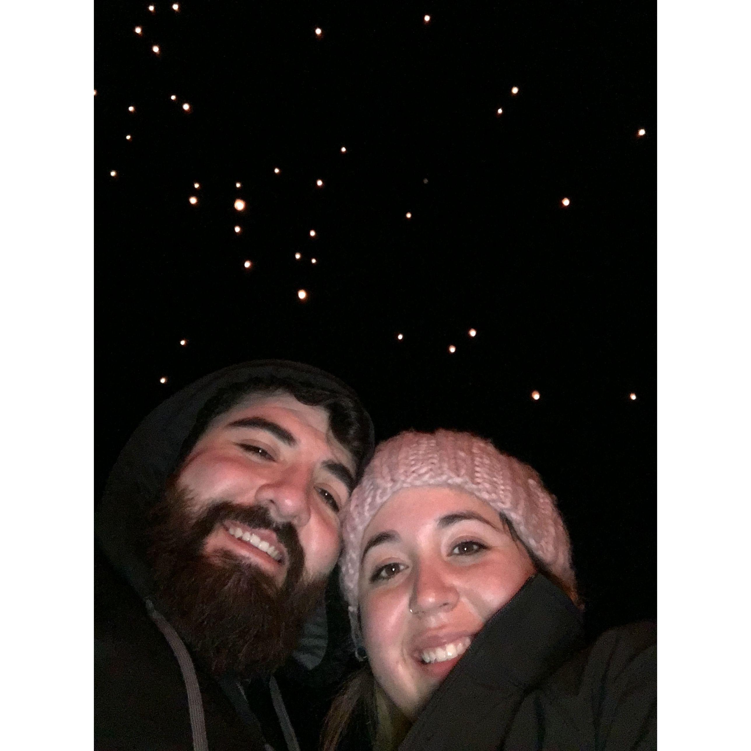 2017- Lantern Festival at Town Golf Resort- the first time we said I love you. He was going to propose at a lantern festival, but the wind cancelled the event. :(