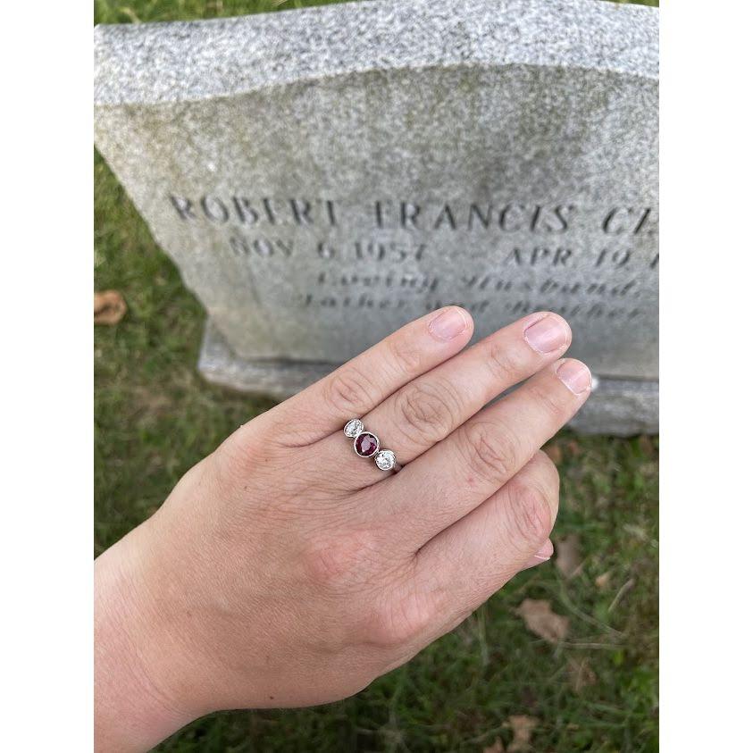 The ruby at the center of Merrill's engagement ring is from her parents engagement ring. <3
