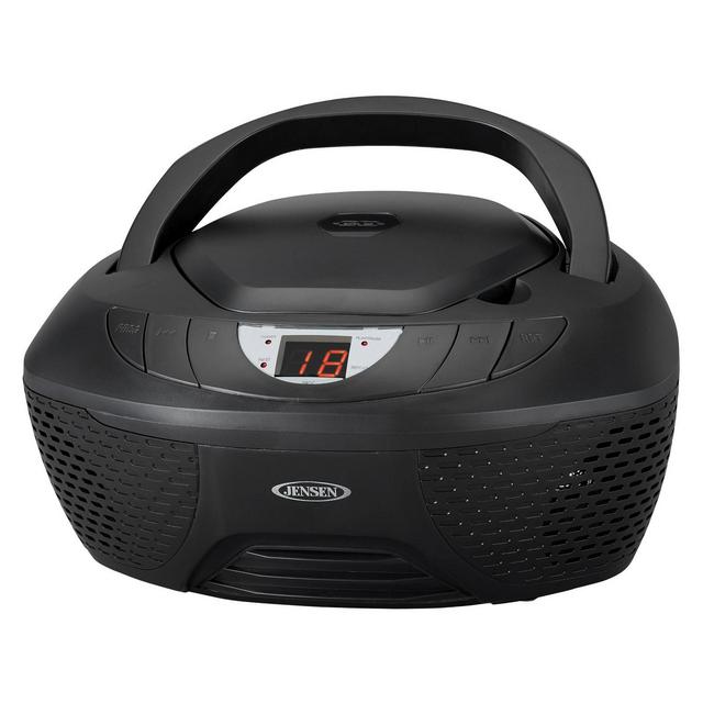 Jensen CD AM/FM Radio Boombox with LED display - Black (CD-475)