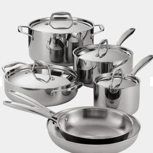 Signature Tri-Ply Clad 10-piece Stainless Steel Cookware Set