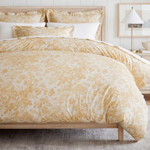 Sorrel Toile Duvet Cover, King/Cal. King, Harvest Gold