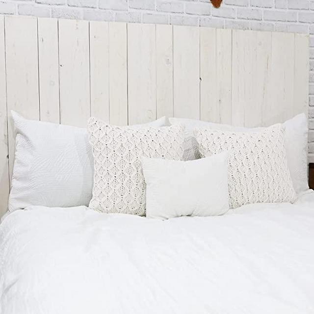 Barn Walls Weathered Collection Solid Wood Floating Panel Headboard Whitewash Full