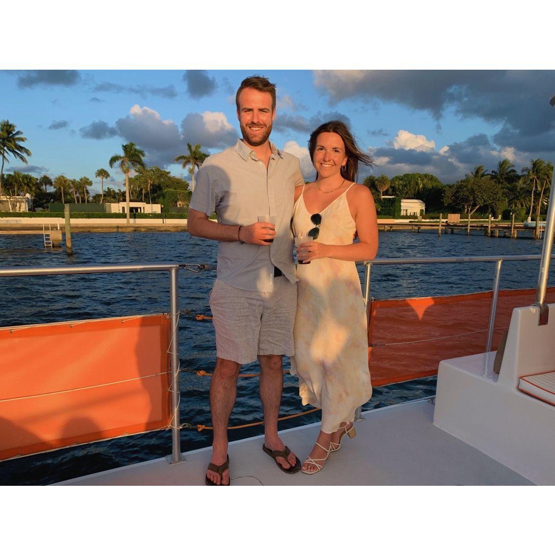 05.19.2021 - Sunset boat cruise in West Palm Beach. Little did we know that 5 years later we would be married!
