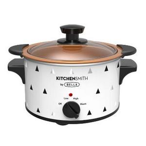KitchenSmith by BELLA Two Pack 1.5 Quart Slow Cooker Copper Ceramic Steel Pots