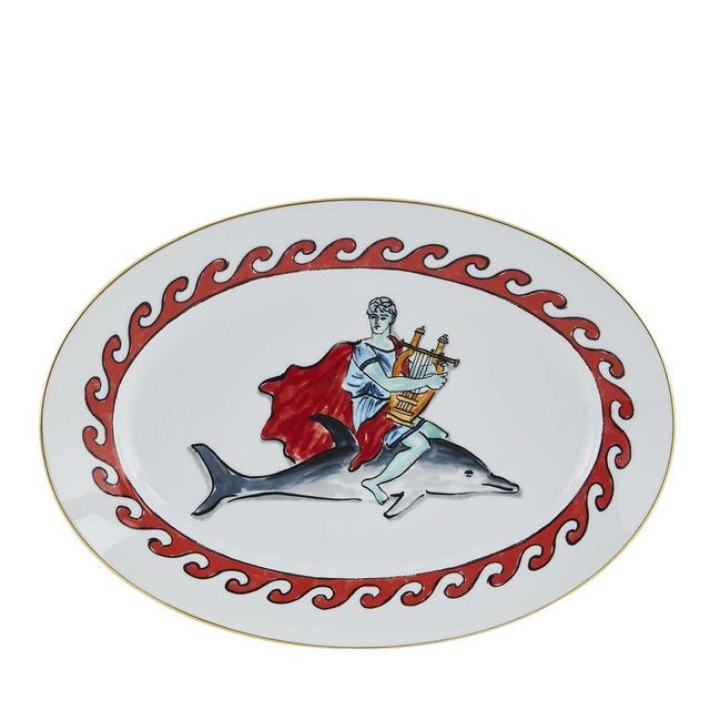 Il Viaggio di Nettuno White Oval Tray by Luke Edward Hall