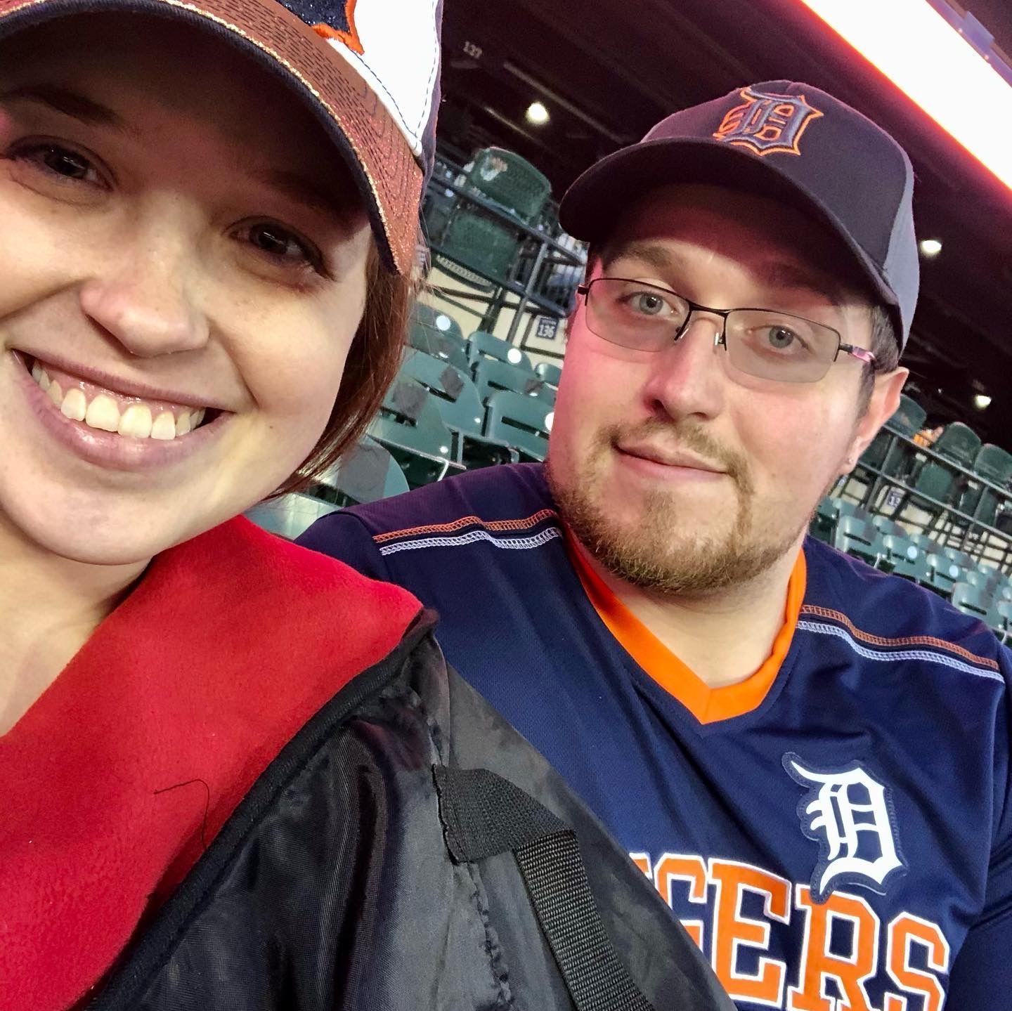 Our first Detroit Tigers game together. This was at a home game.