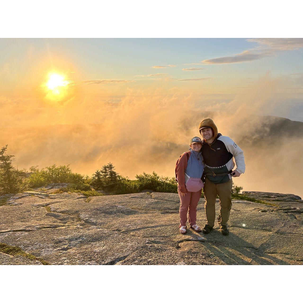 Sunrise at Cadillac Mountain in Acadia National Park