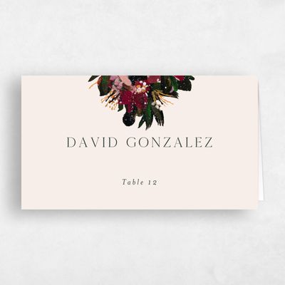 Linen, Beige Wedding Place Card - Bloomsbury