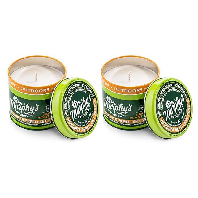 Murphy's Naturals Mosquito Repellent Candle | DEET Free | Made with Plant Based Essential Oils and a Soy/Beeswax Blend | 30 Hour Burn Time | 9oz | 2 Pack