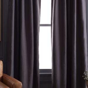 European Linen Room Darkening Curtain - Storm, 96x108
