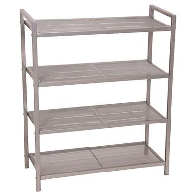 Household Essentials - 4-Tier Mesh Shoe Rack - Nickel