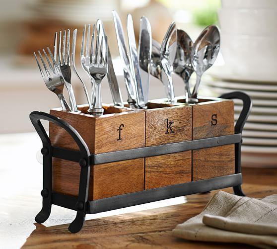 Vintage Blacksmith Flatware Caddy
