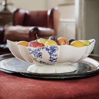 Storia Scalloped Oval Centerpiece Bowl