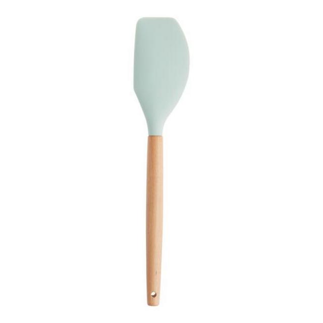 Sage Green Silicone Spatula With Wood Handle Set of 2