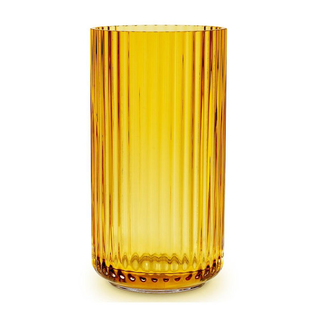 Lyngby Mouth Blown Glass Vase Glass, Amber, 8.1 " x 4.1"