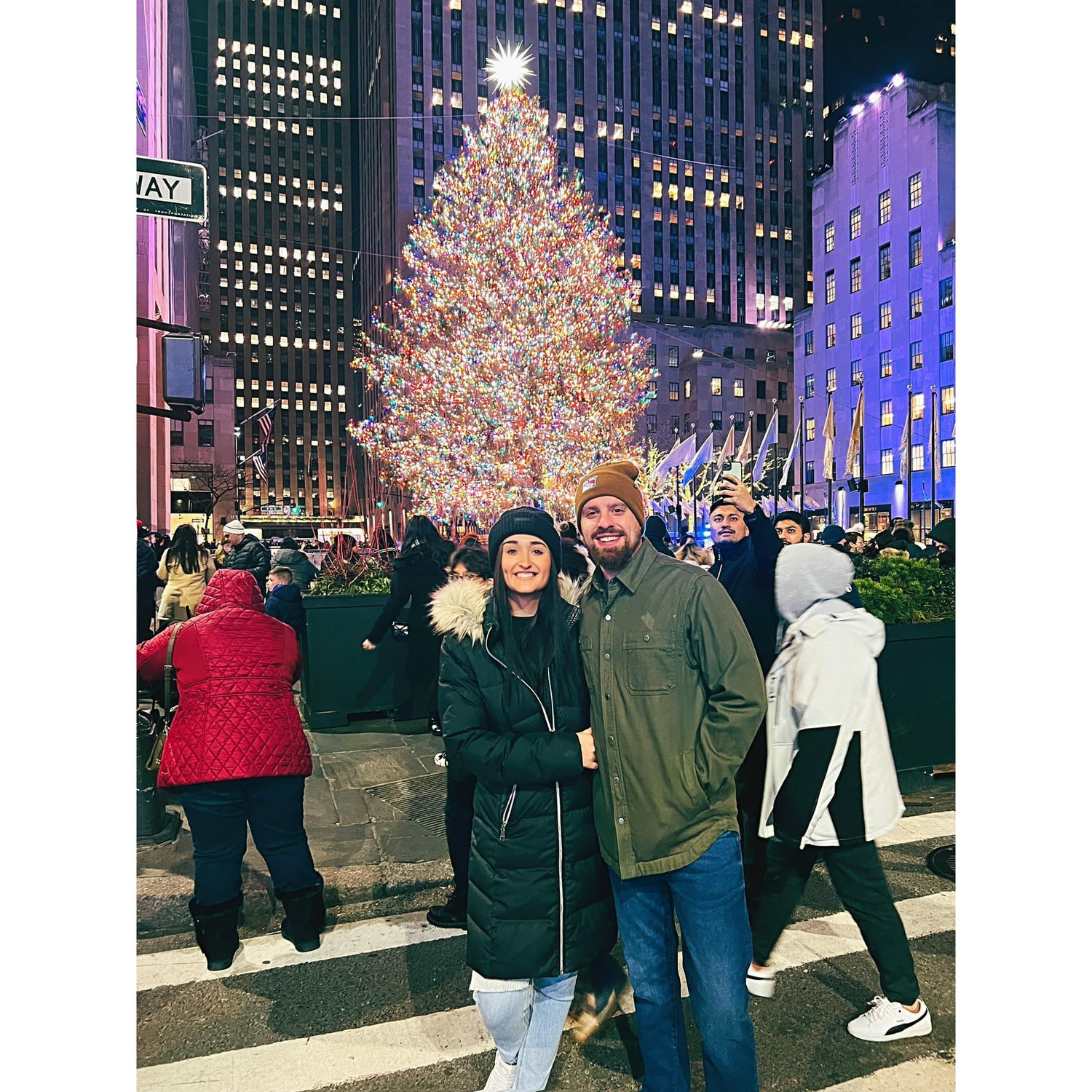 In 2022, we braved the holiday crowds in the city to experience the Rockefeller Christmas tree together for the first time—despite one of us not being a big fan of NYC during the holidays.