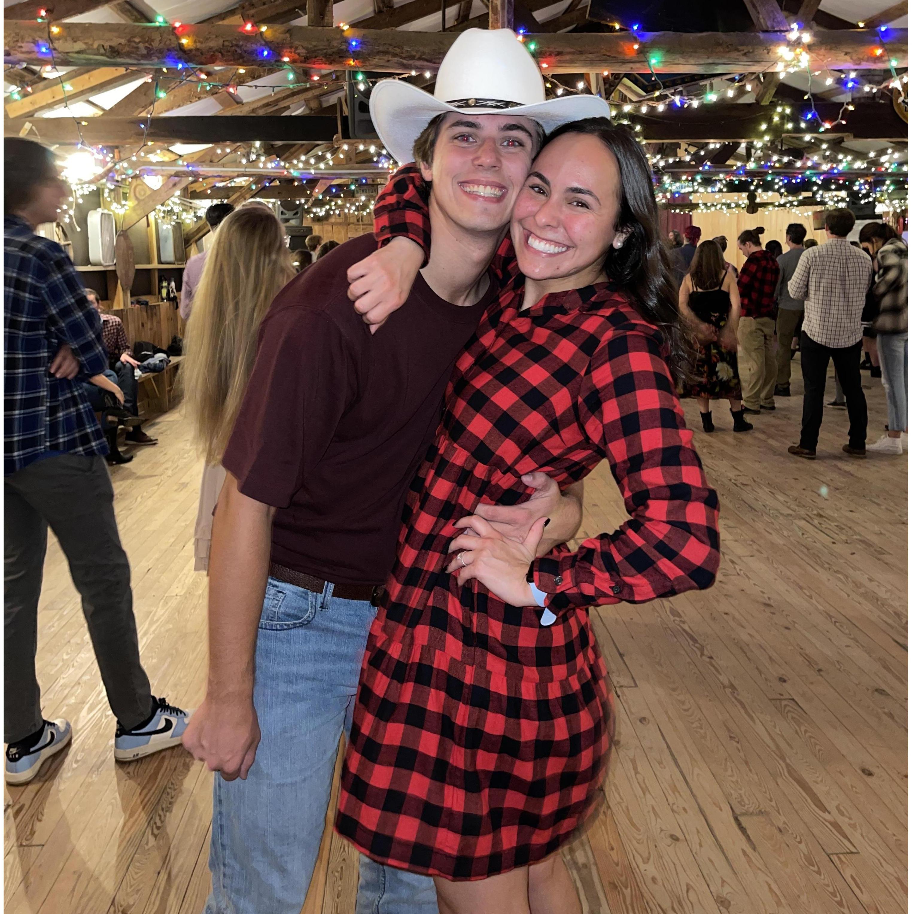 Practicing our dancing before the wedding