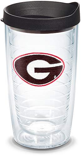 Tervis 1056583 Georgia Bulldogs Logo Tumbler with Emblem and Black Lid 16oz, Clear