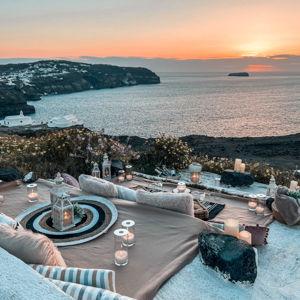 Sunset Picnic in Santorini