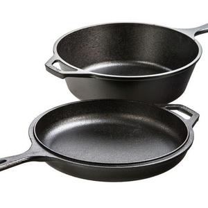 Lodge 3 Quart Cast Iron Combo Cooker. Pre-seasoned Cast Iron Skillet, Fryer, Dutch Oven, and Convertible Skillet/Griddle Lid