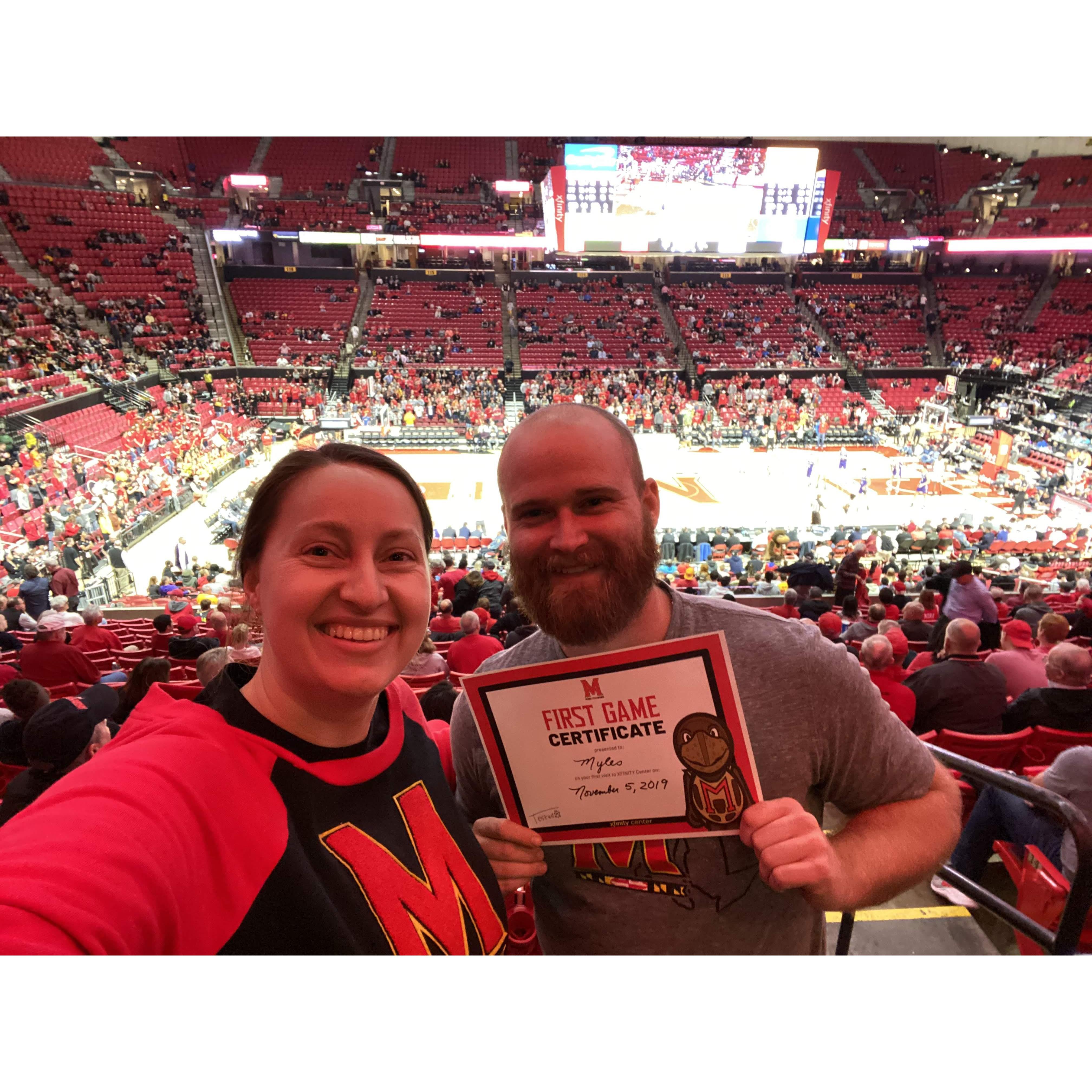 Myles' 1st Maryland game.