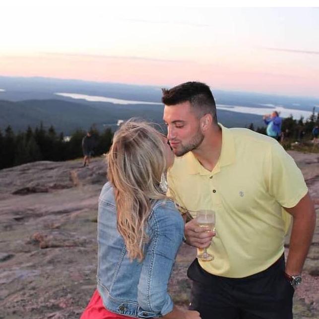 Celebrating moments after Nick proposed!