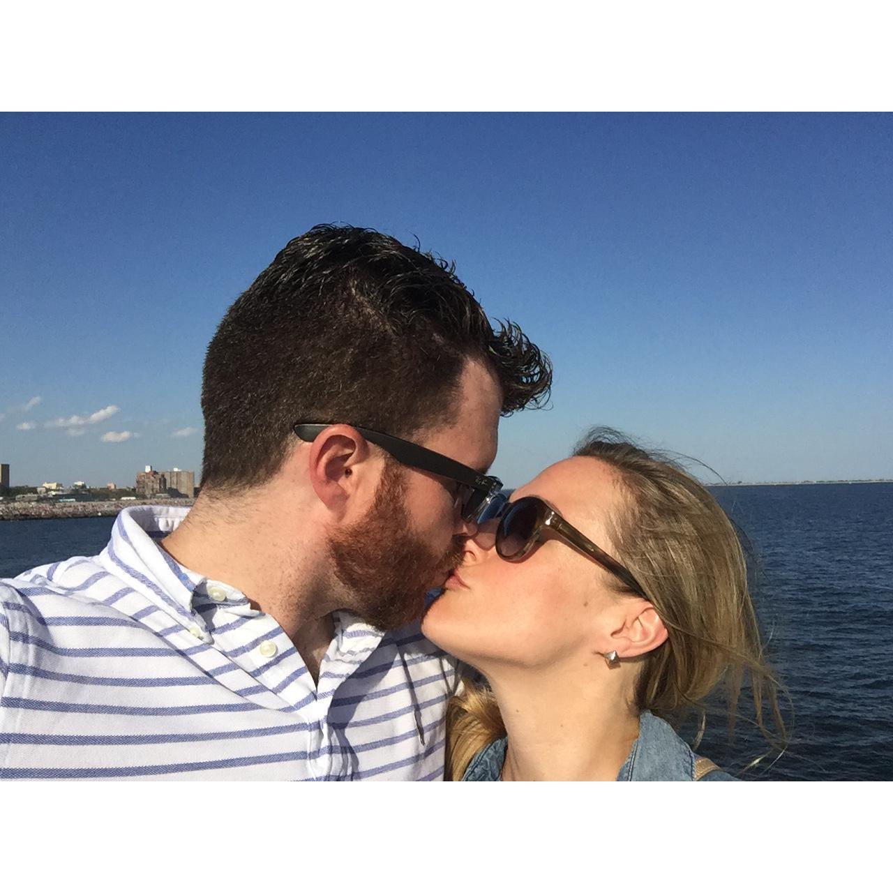 Riding the ferry to Staten Island