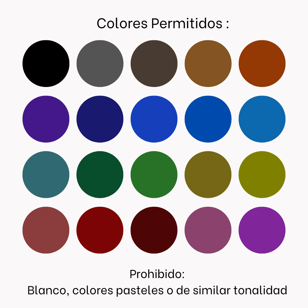No le limites solo con el negro, si puedes usar colores pero estos deben de no ser colores muy claros