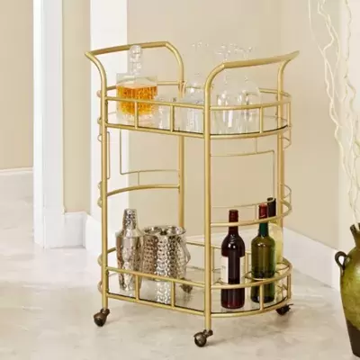 Silverwood Sinclair Serving Cart in Hammered Bronze