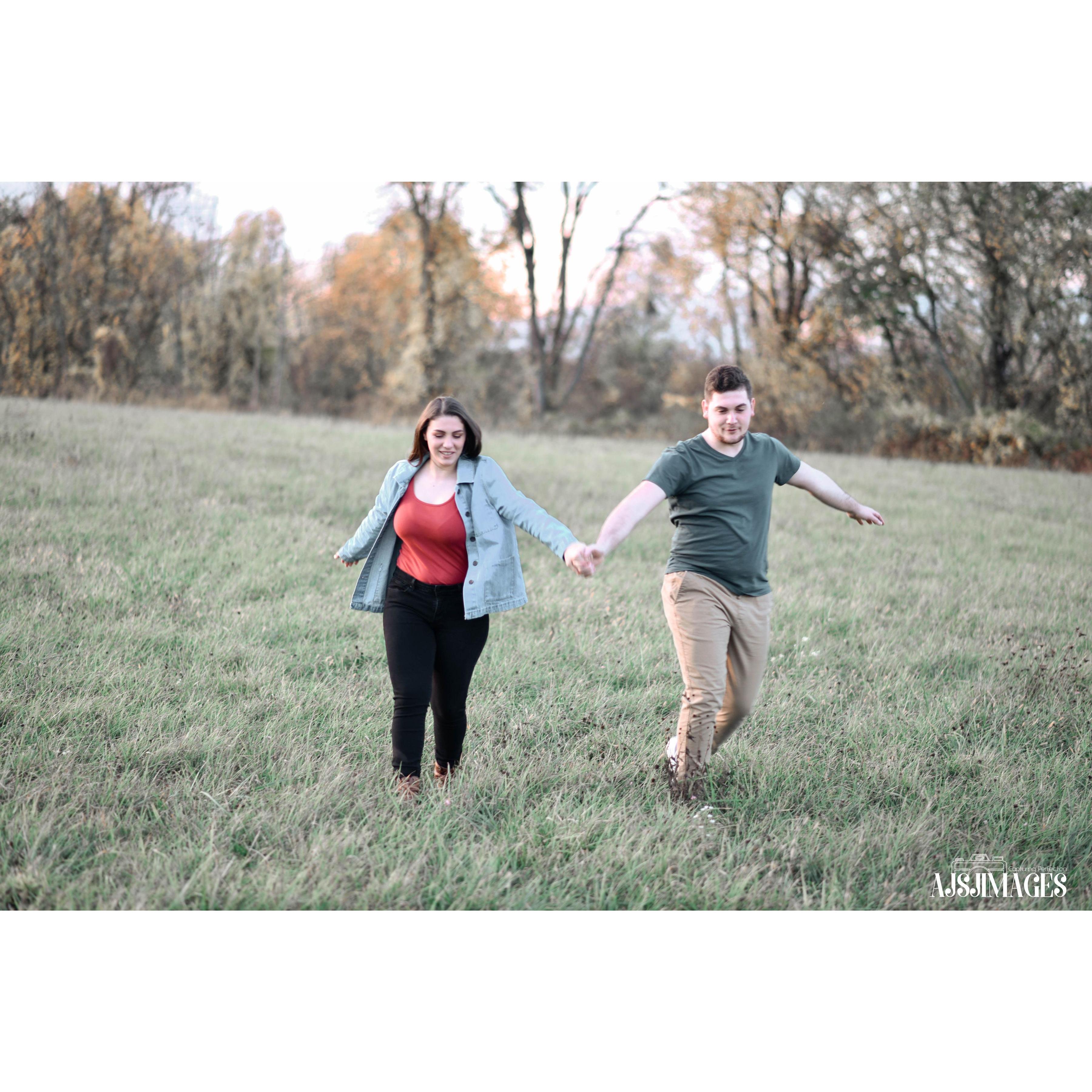 Tony (our awesome photographer) said, "Run and do airplane arms... it seems strange but it usually turns out cute." He was correct!
