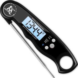Mister Chefer - Instant Read Thermometer Best Waterproof Digital Meat Thermometer with Backlight and Calibration functions Food Thermometer for Outdoor and Kitchen Cooking