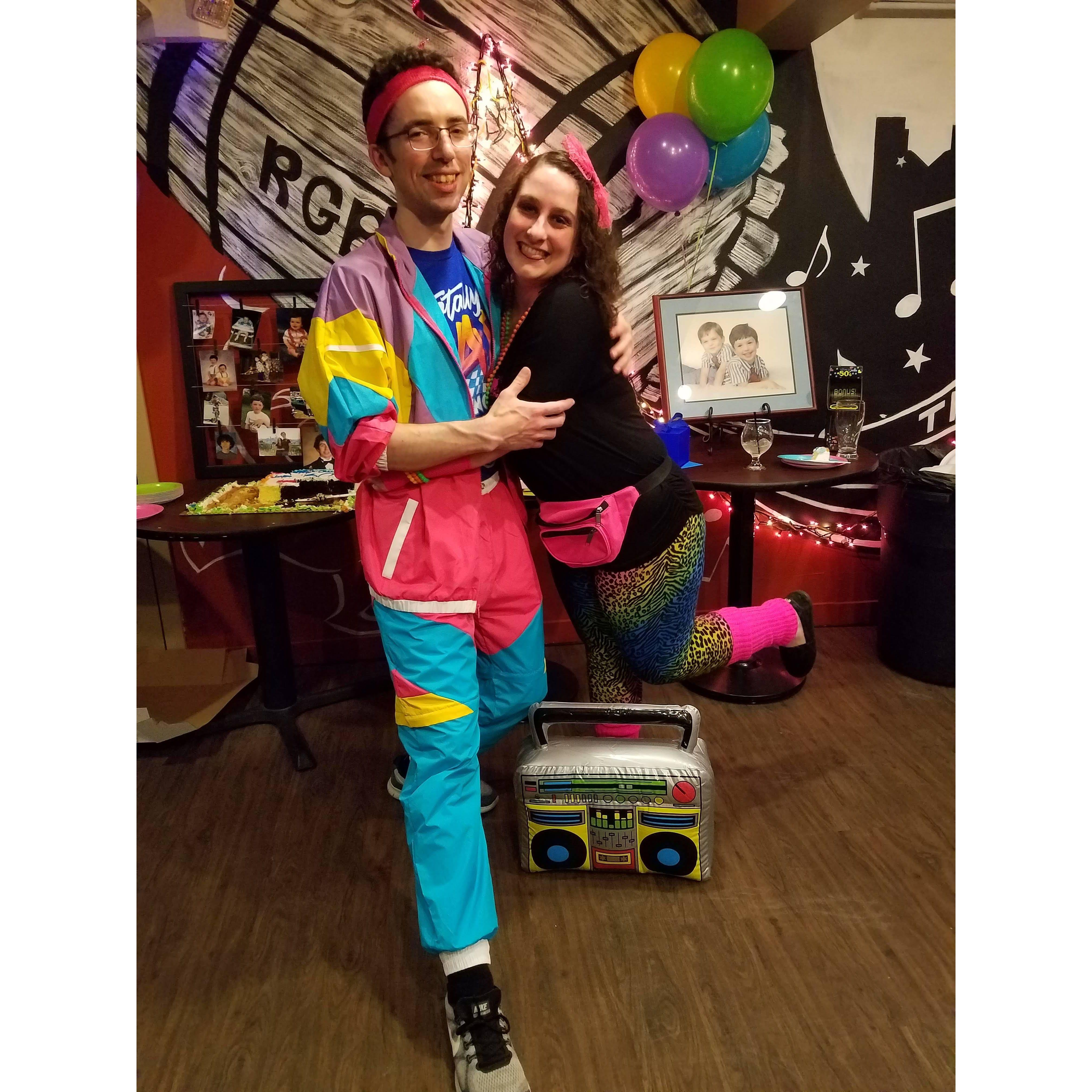 June 2019 - Forrest's SUPRISE 30th Birthday Party!  Olivia successfully pulled off a surprise 80s themed party