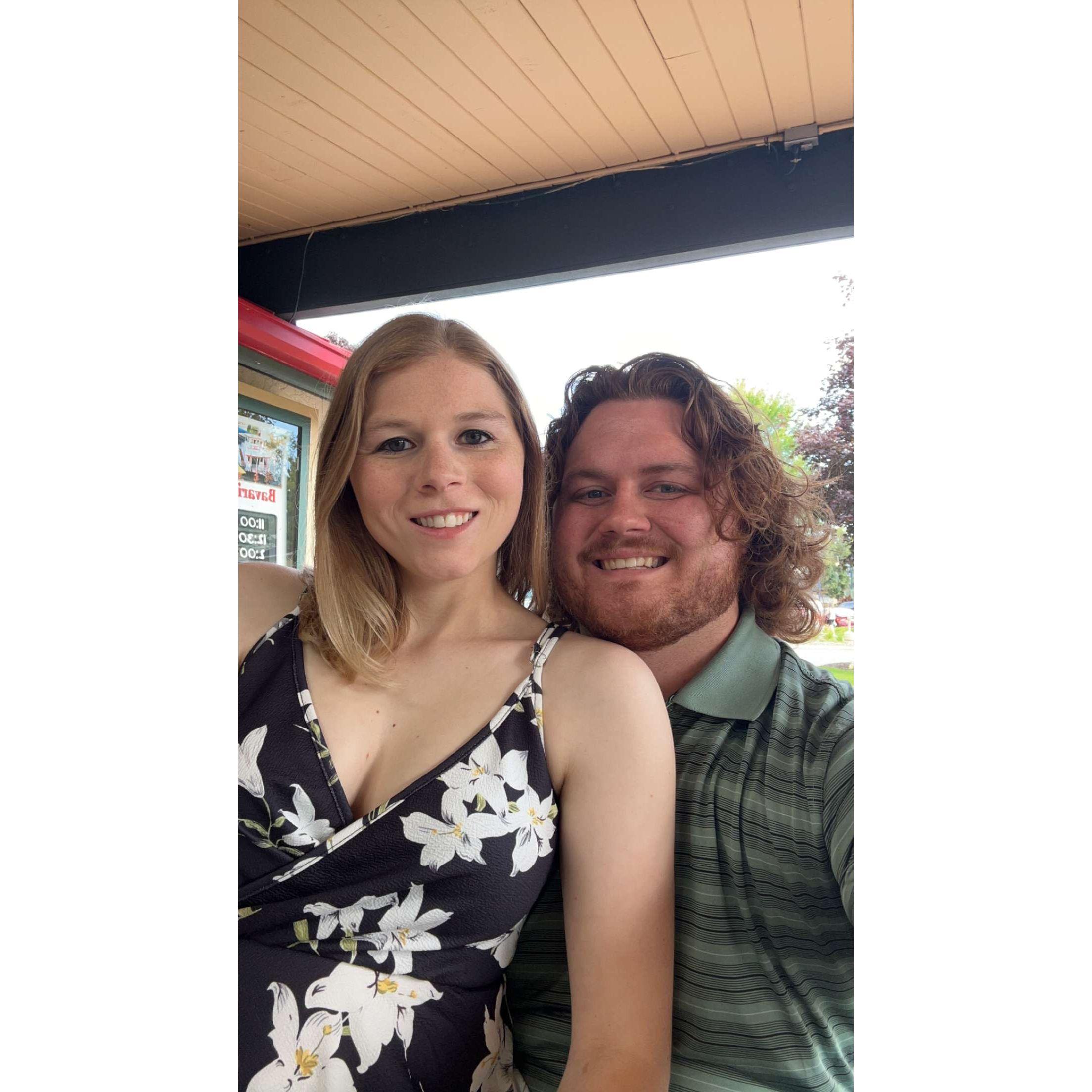 Nathan and Morgan on a date in Frankenmuth 2023.