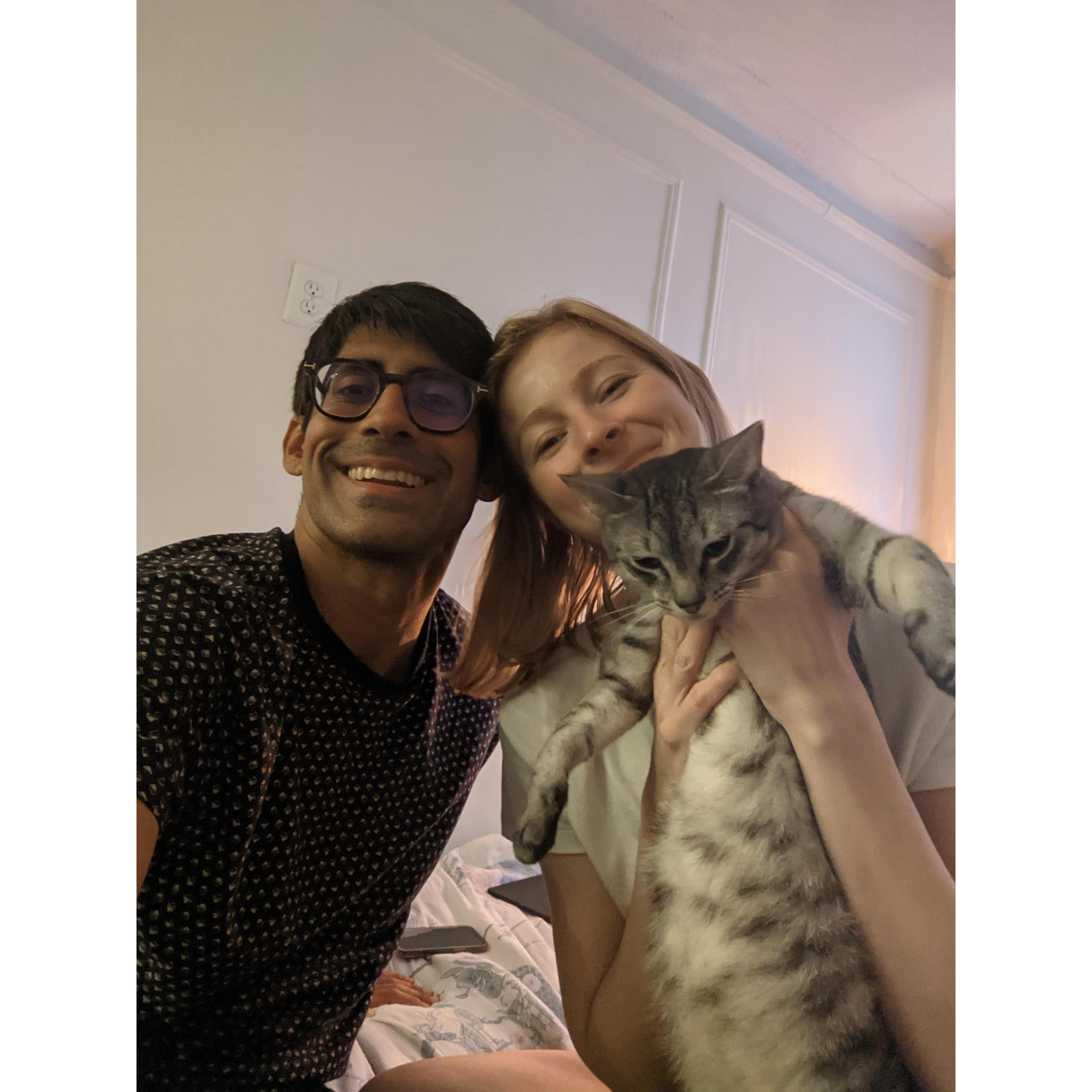 Fam photo in the tiniest apartment in NYC