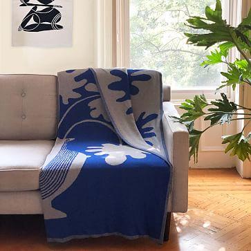 Claudia Pearson Ebb & Flow Blanket (blue & white)
