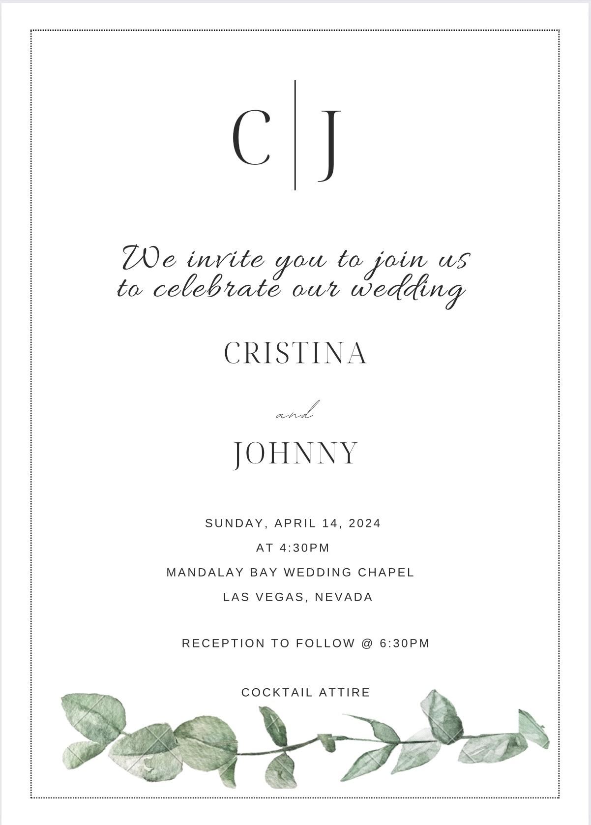 The Wedding Website of Johnny Gutierrez and Cristina Sampaio